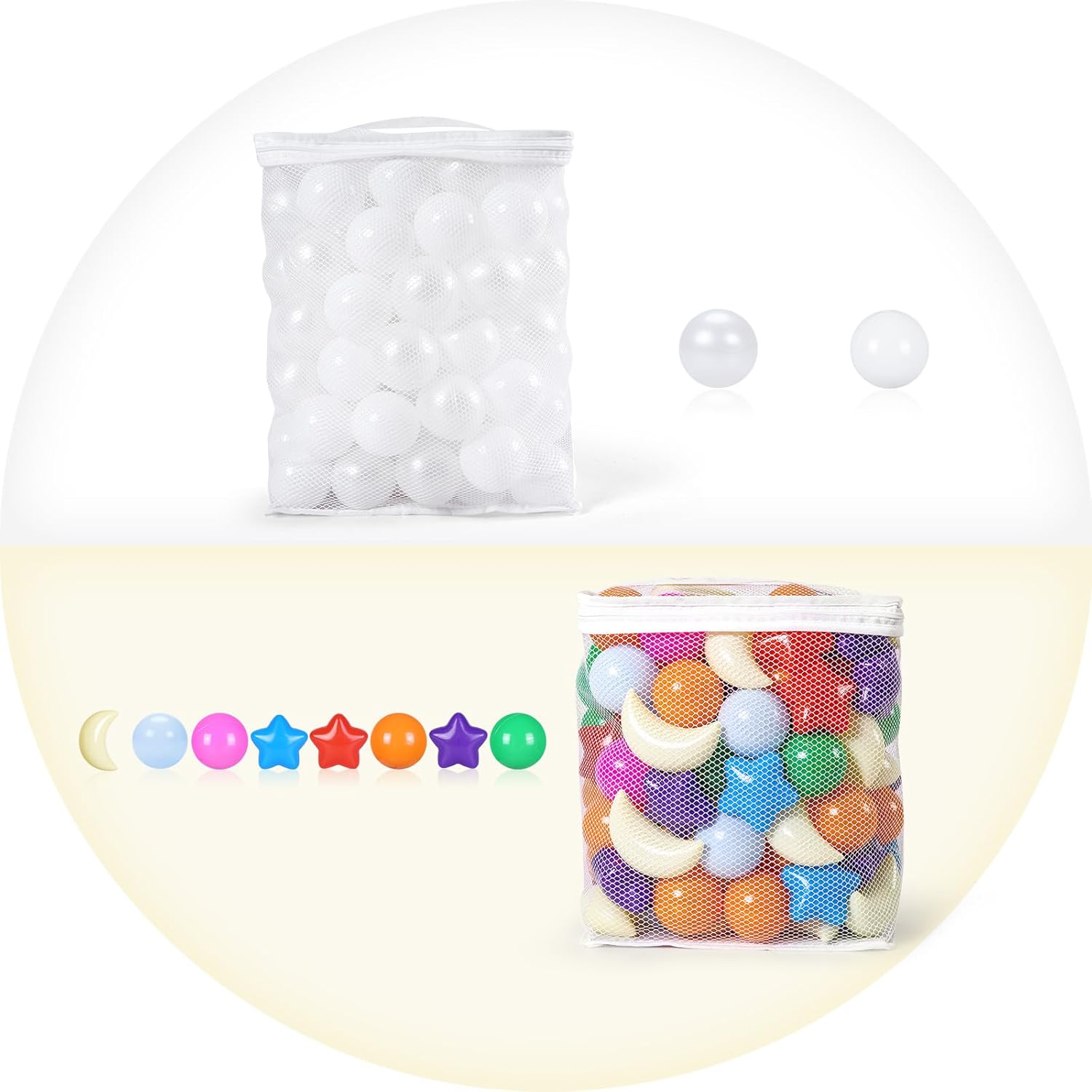 GOGOSO 200pcs Plastics Ball Pit Balls Shape Start Moon Heart