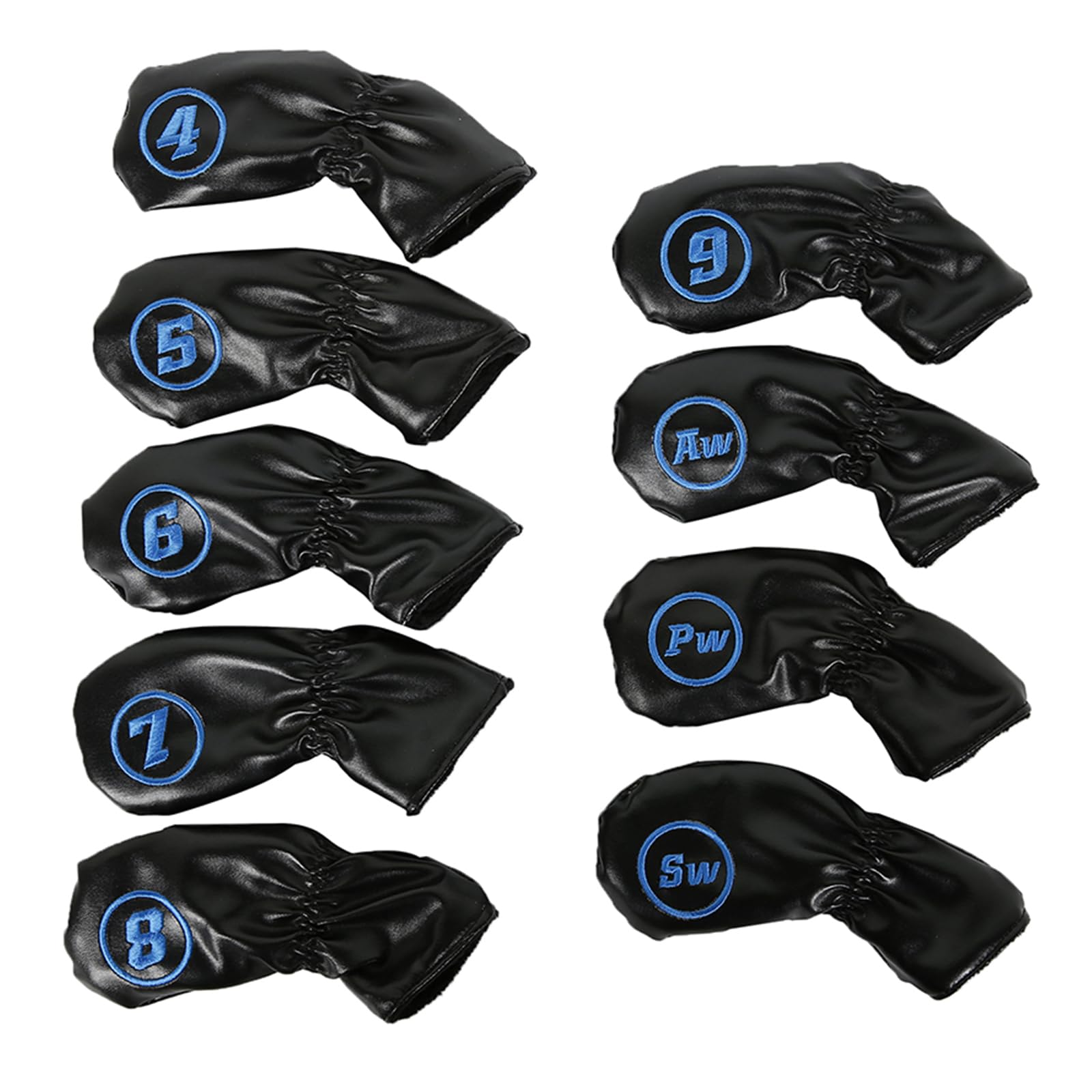 XIAOQENAN 9Pcs PU Leathers Golfs Iron Head Golfs Club Headcover Waterproof Golfs Club Head Fit Most Brands Golfs Iron
