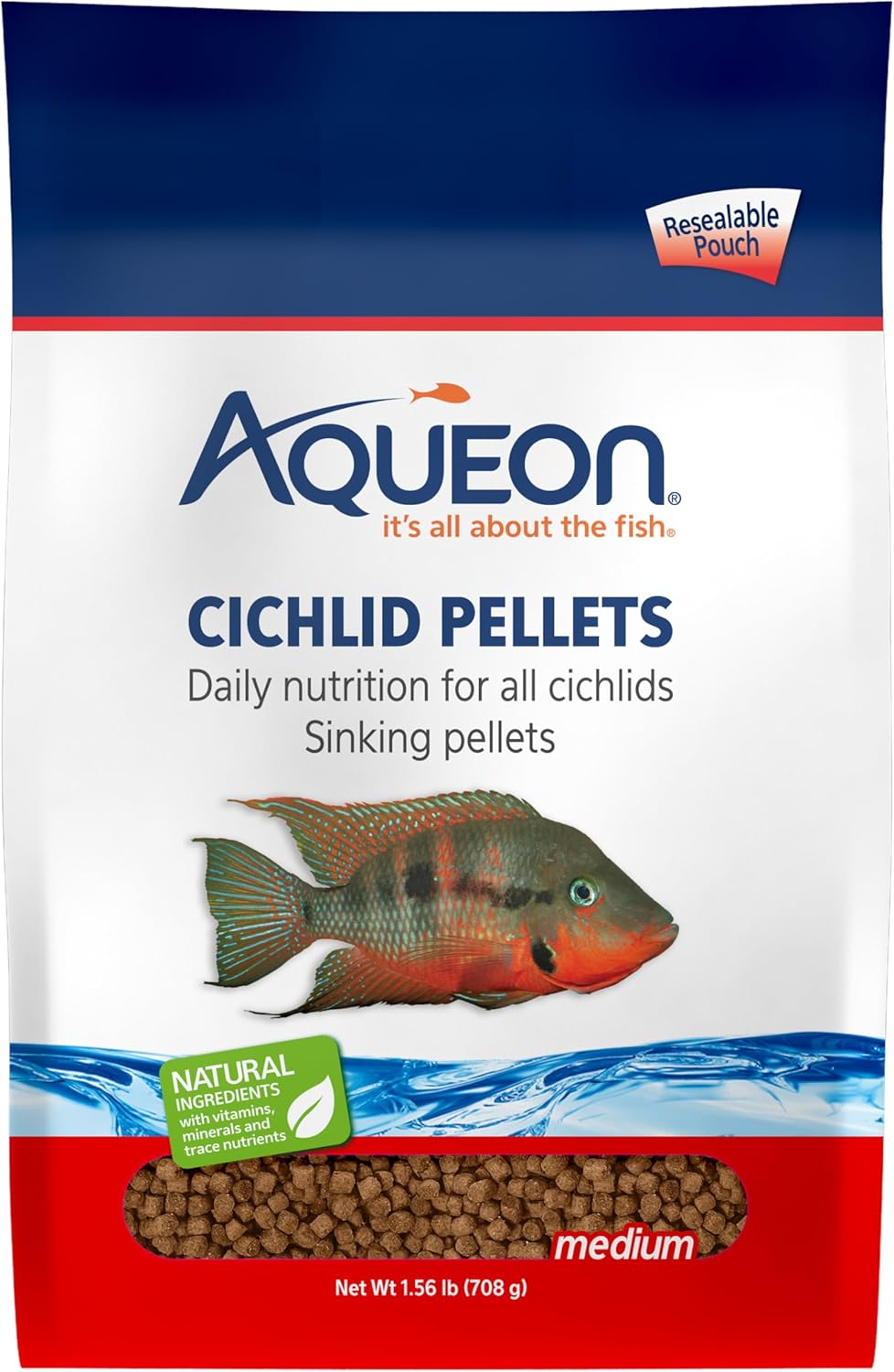 Aqueon Cichlid Slow Sinking Fish Food Pellets, Medium Size, 25 Ounce Aqueon Cichlid Slow Sinking Fish Food Pellets, Medium Size, 25 Ounce