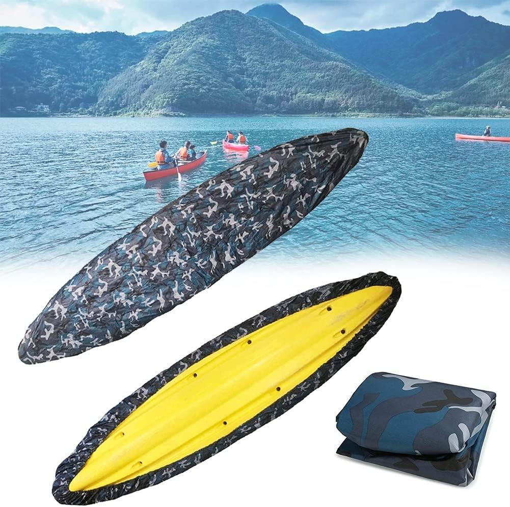 Kayak Cover,Outdoor Kayak Storage Cover, Heavy Duty Oxford Cloth Boat Cover, with Elastic Drawstring, Easy Storage for Indoor Outdoor Fishing Boat (Grey : A, Size : 5.5M)(5.5M)