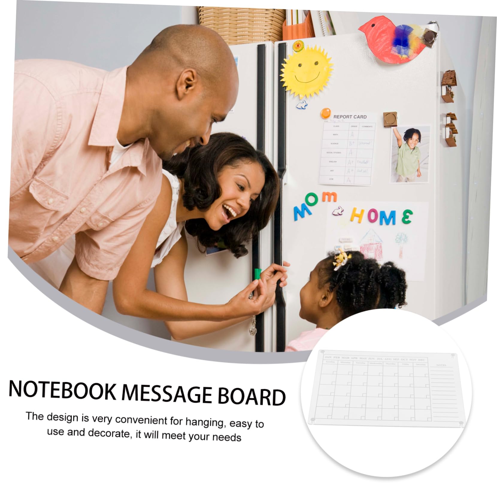 TEHAUX Tableau Blanc Magnétique Acrylique Réutilisable Effaçable pour Bureau Calendrier Familial Aimanté pour Organisation et Planification Quotidienne