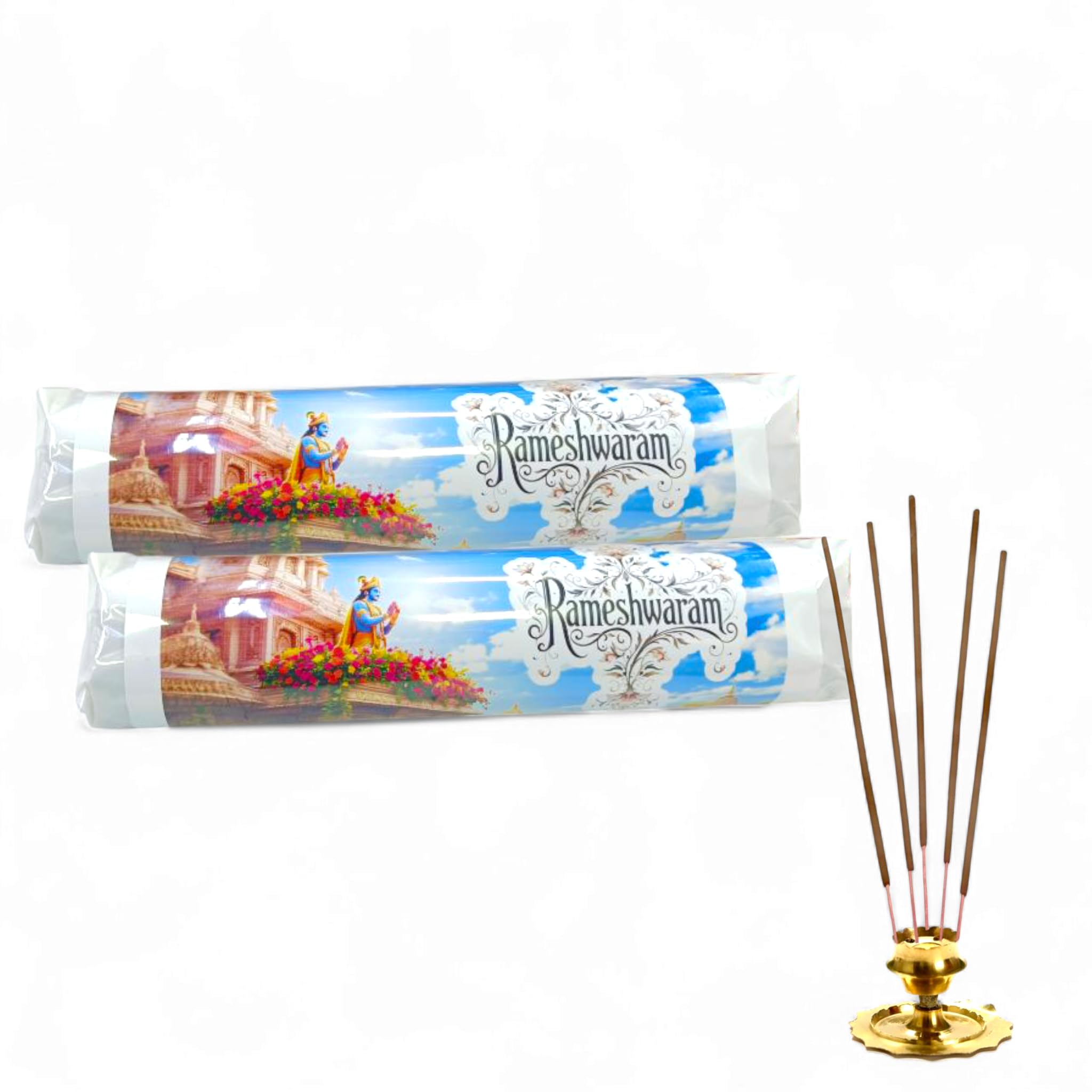 Rameshwaram Herbal Incense Sticks by Maa Pooja Mart, Traditional Indian Agarbatti, Pack of 2, 250gx 2 Packs = 500g, 400+ Count Aggabatti-image-37