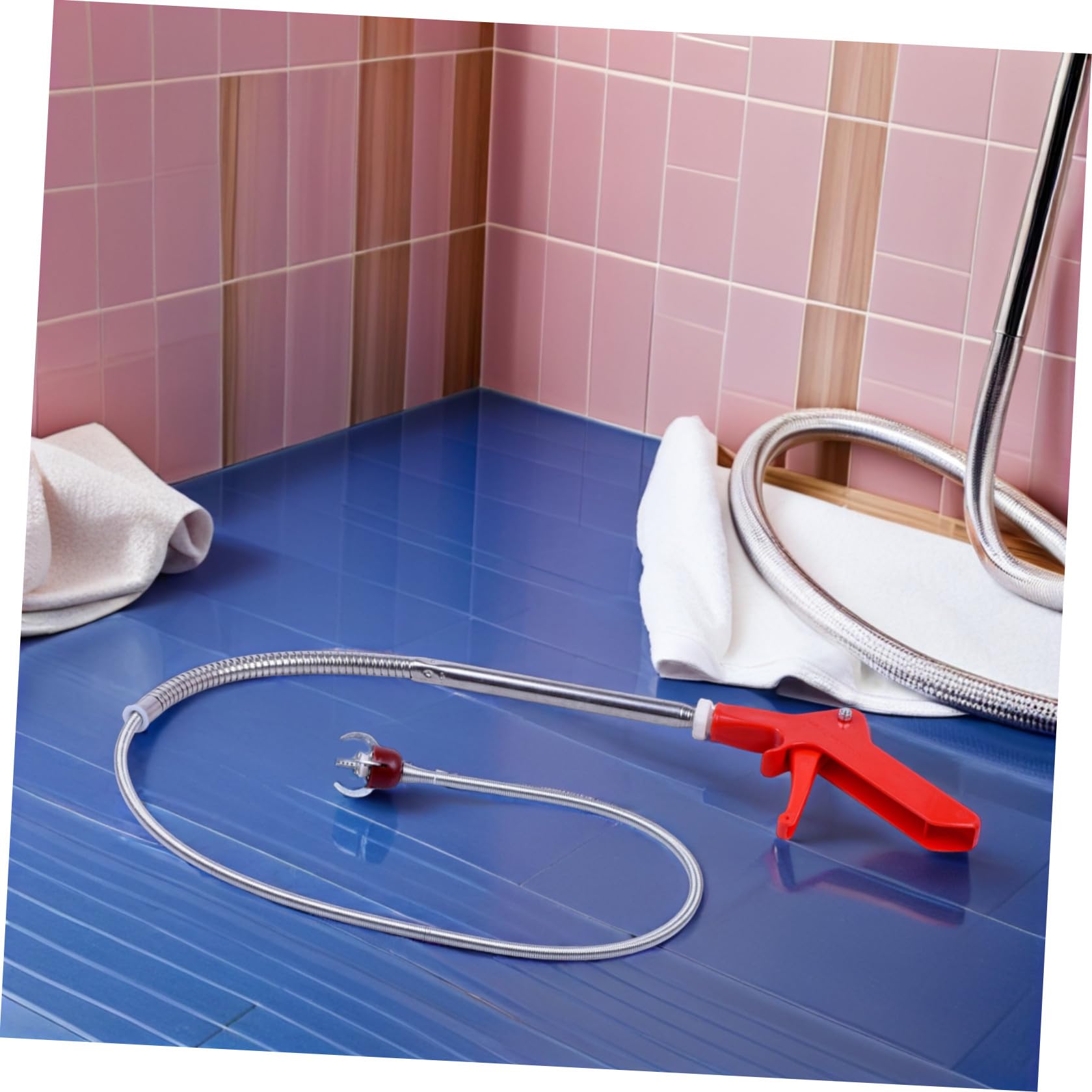 Veemoon Strumento per Stura Wc in Acciaio Inossidabile e Abs, Attrezzo per Pulizia e Drenaggio Pinza a 4 Artigli, Adatto a Lavelli e Scarichi Domestici