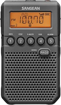 Sangean DT-800BK AM/FM/NOAA Weather Alert Pocket Radio, Black