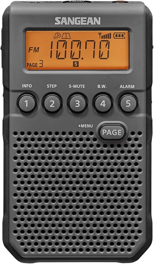 Sangean DT-800BK AM/FM/NOAA Weather Alert Pocket Radio, Black