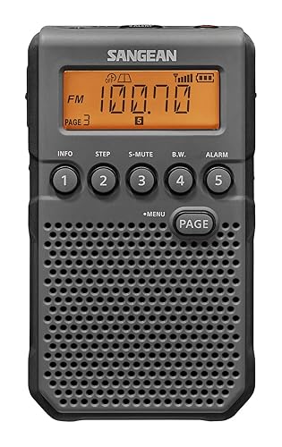 Sangean DT-800BK Radio de Bolsillo AM/FM/Alerta Meteorológica NOAA, Negro