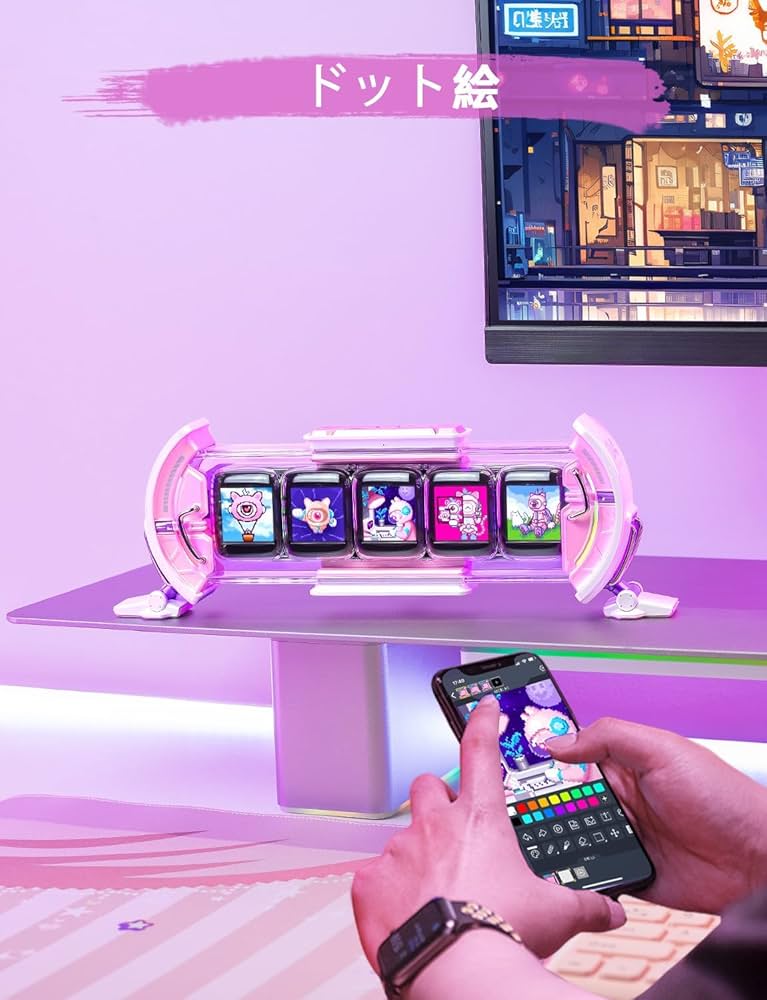 【訳アリ品】Divoom Pixoo 64 多機能ピクセル時計 置き時計 時計 Divoom Pixoo64 & Pixoo