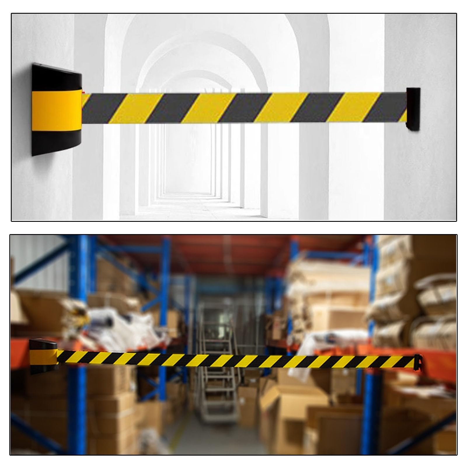 CAIFEXUE Wall Mount Queue Belt Barrier, 2/3/5/10M Retractable Crowd Control Wall Barrier, for Playground Park Hotel Crowd Control/a/2M/6.6Ft