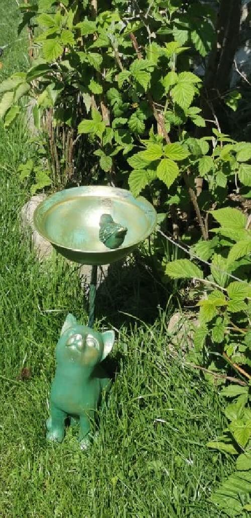 JOKA Luna24 Bebedero para pájaros antiguo para gatos y pájaros, bebedero de abejas, baño para pájaros, comedero/comedero para pájaros y ardillas, decoración de jardín, fiesta de invierno.