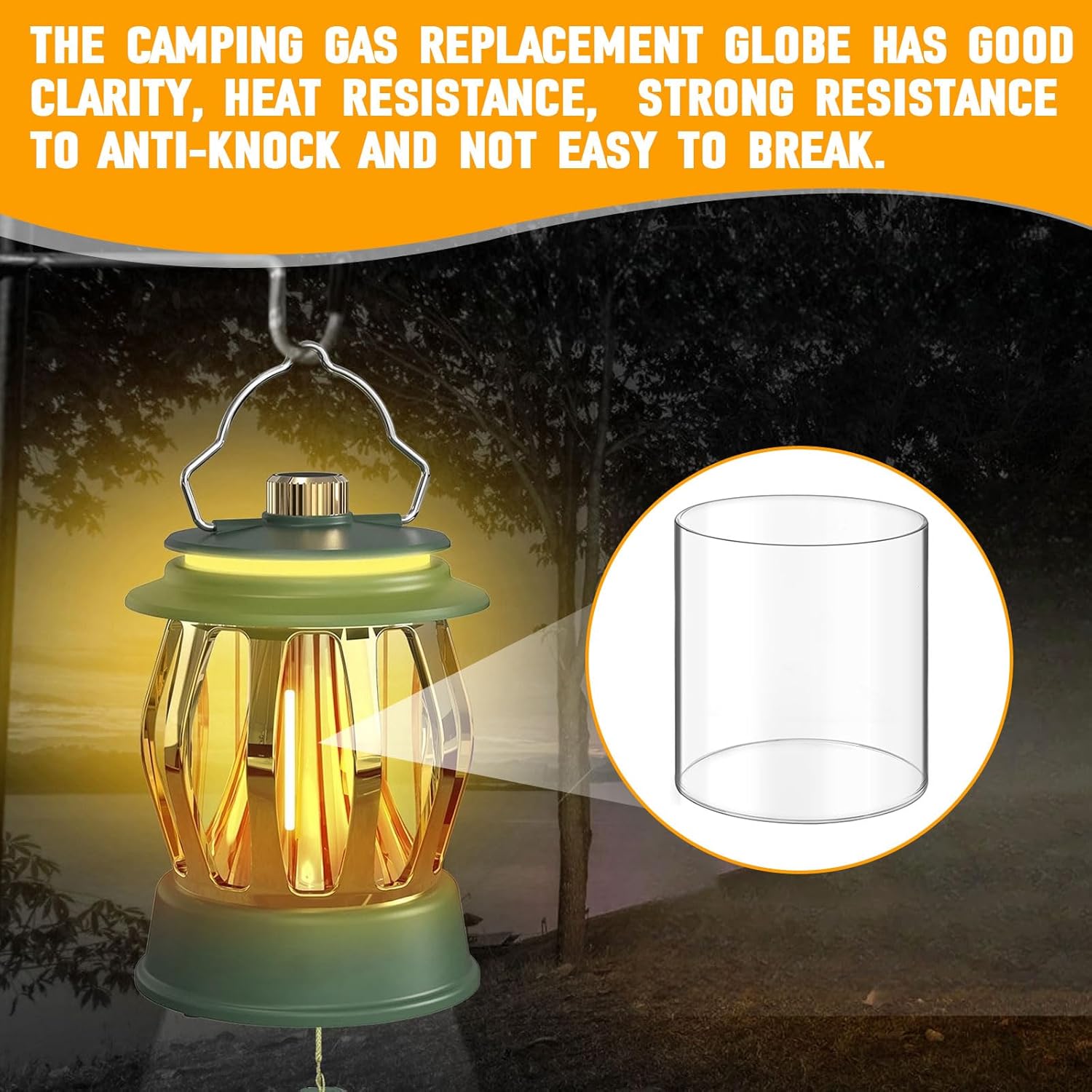 Lantern Glass Replacement for Coleman Lantern Globe, Glass Globe for Fueled Lanterns for Coleman 288 Lantern, Lantern Replacement Parts for Coleman Fueled Propane Lanter, Camping Lantern Accessories