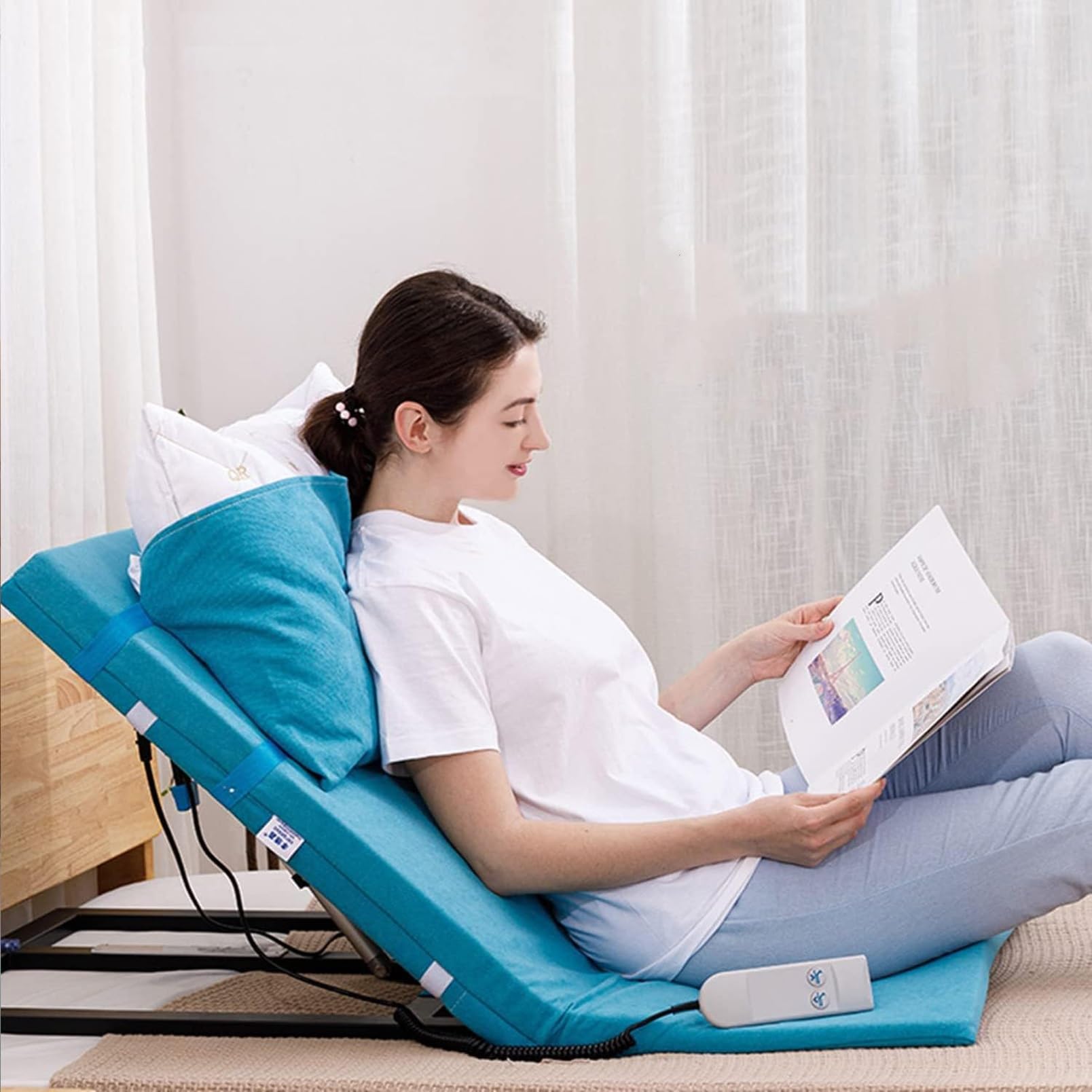 Respaldo de Cama elevable para Personas Mayores, Ayuda Ajustable para el Respaldo, Ayuda para Sentarse y levantarse, Elevador de Almohada médica portátil, para Soporte de Cuello, Cabeza y zo