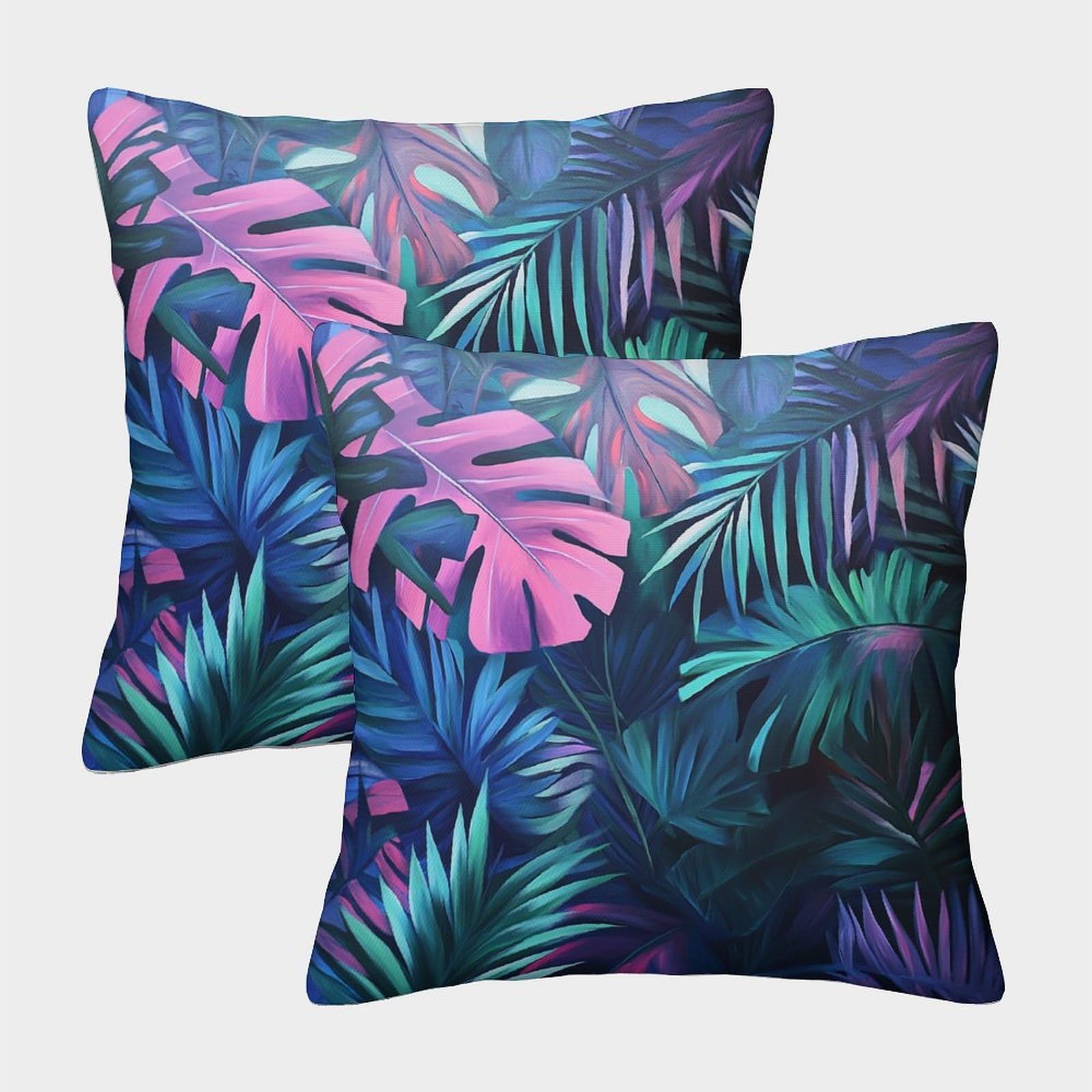 kaiyun 2 Pack Tropical,Stylized Leaves Pillow Case Home Decoration Sofa Cushion Cover 40x40cm
