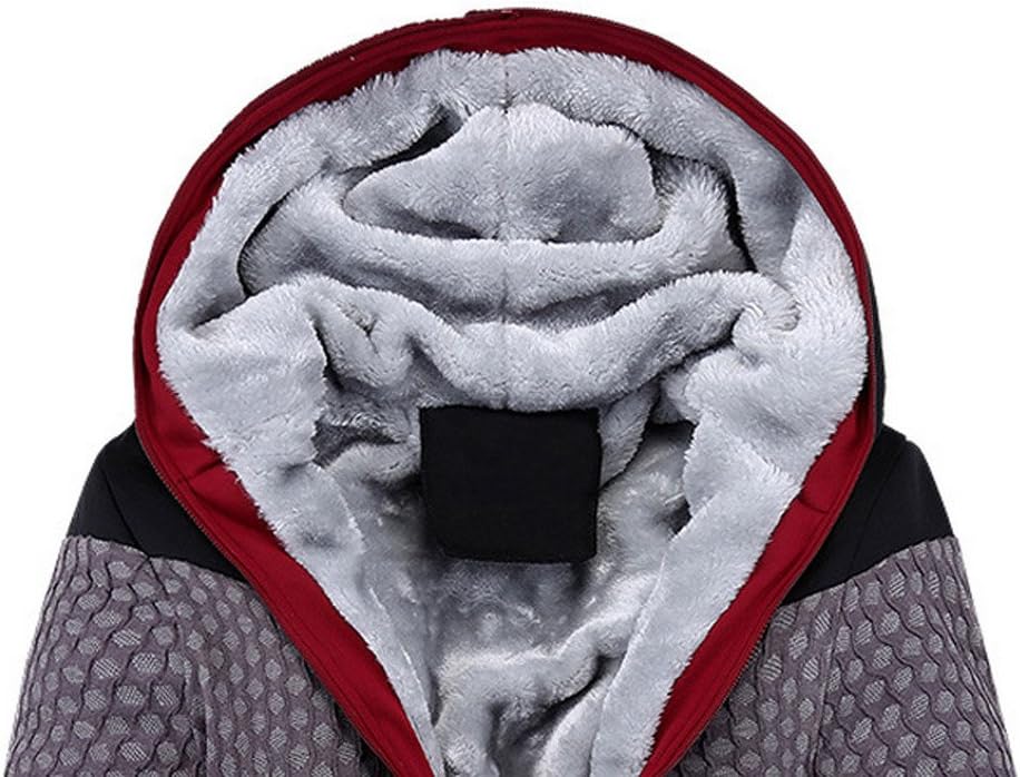 YGT Men's Slim Fit Hooded Coat Fleece Quilt Outerwear Jacket Sport Cargdian