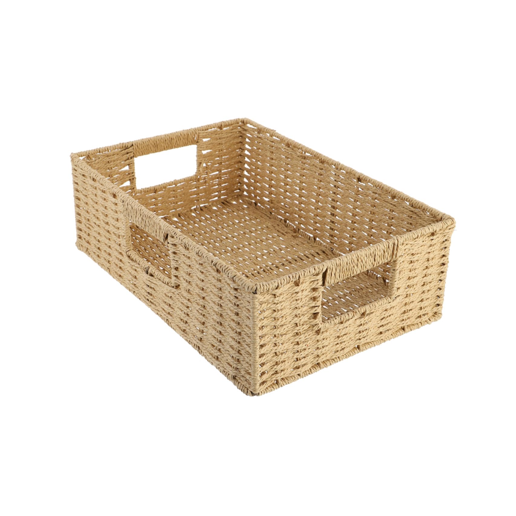 1 Stück Rattan Geflecht Aufbewahrungskorb in Beige für Kleinigkeiten | Handgefertigte Flechtoptik, als Schreibtischkorb Nutzbar, Kompakte Lösung für Haushalt und Büro