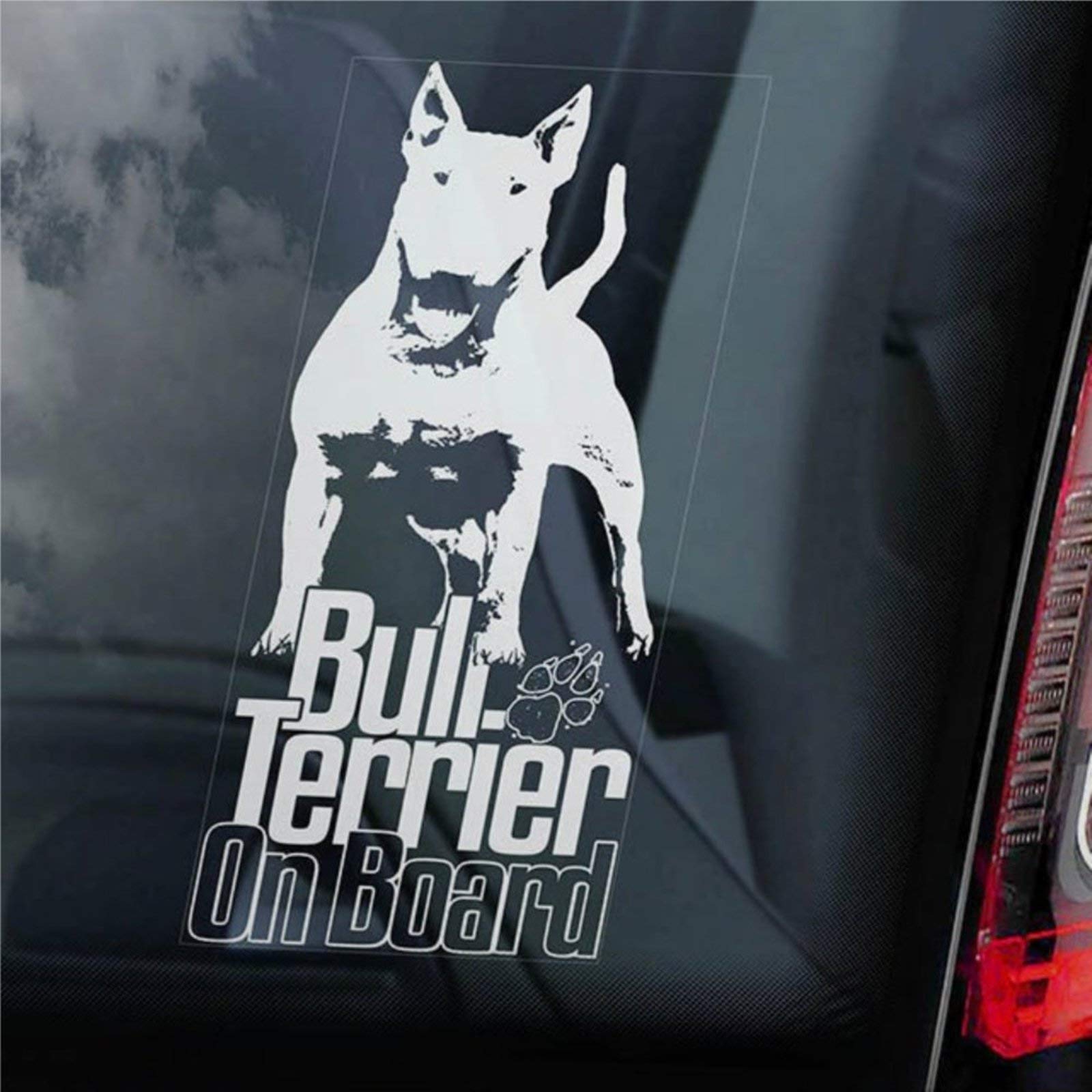 Bull Terrier on Board Car Sticker English Bully Dog Sign Decal Car Decal Vinyl Decal Window Sticker Bumper Stickers Die Cut Decals Present