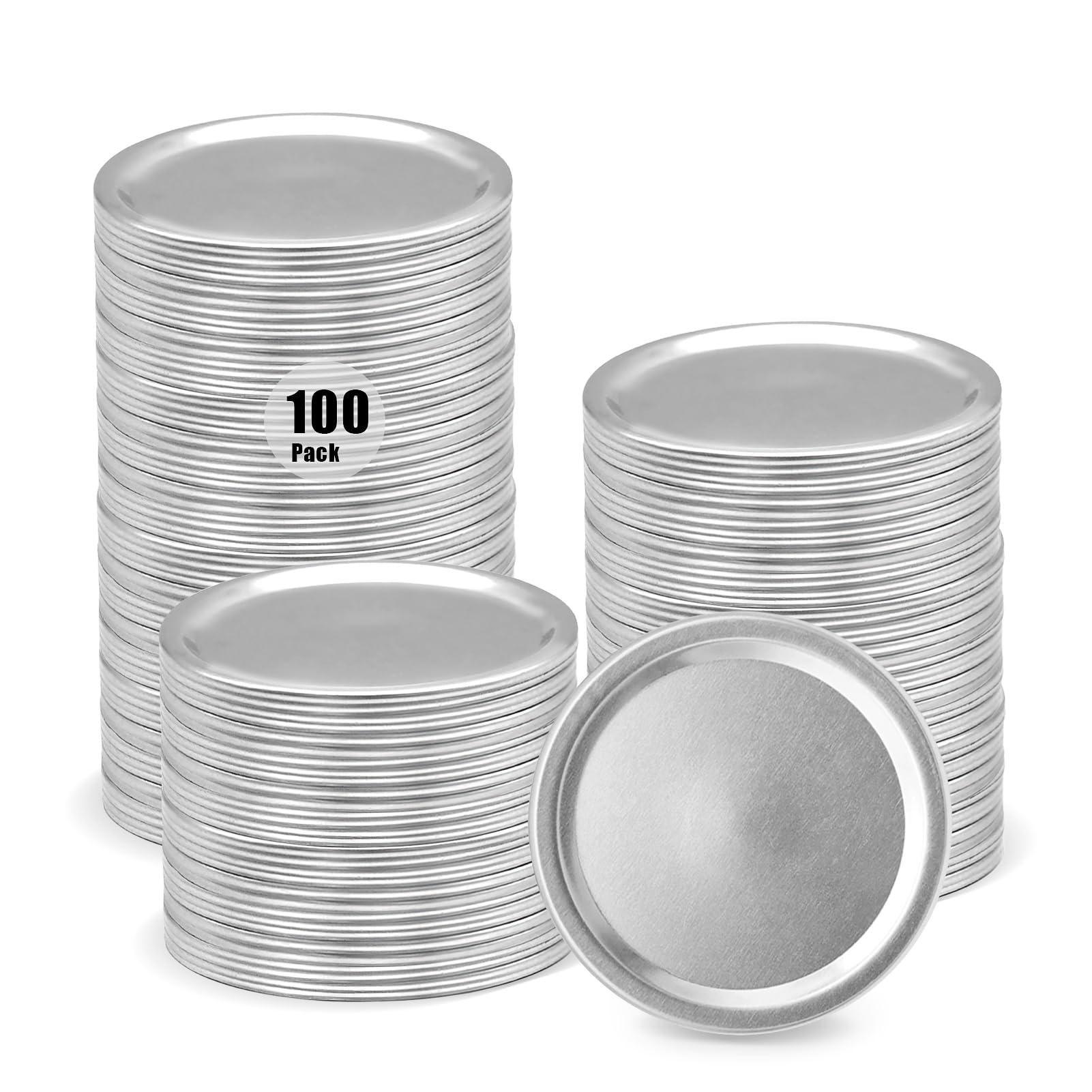 VIBRATITE 100-Pack Wide Mouth Canning Lids