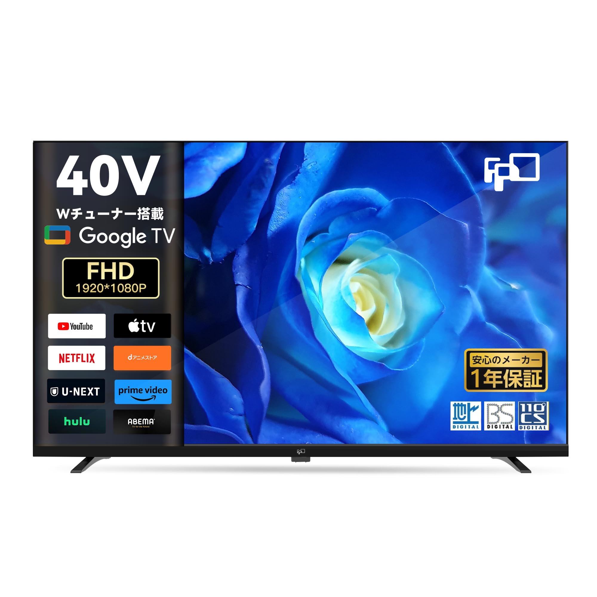FPD 40インチ テレビ Wチューナー内蔵 FHD 1080P 液晶グーグル…