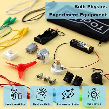 Aodaer 23 Pcs Educational Electric Circuit Kits, Electric Circuit Motor Kit, Science Experiment Educational Montessori Learning Kits Set for DIY STEM Engineering Project Birthday Gift