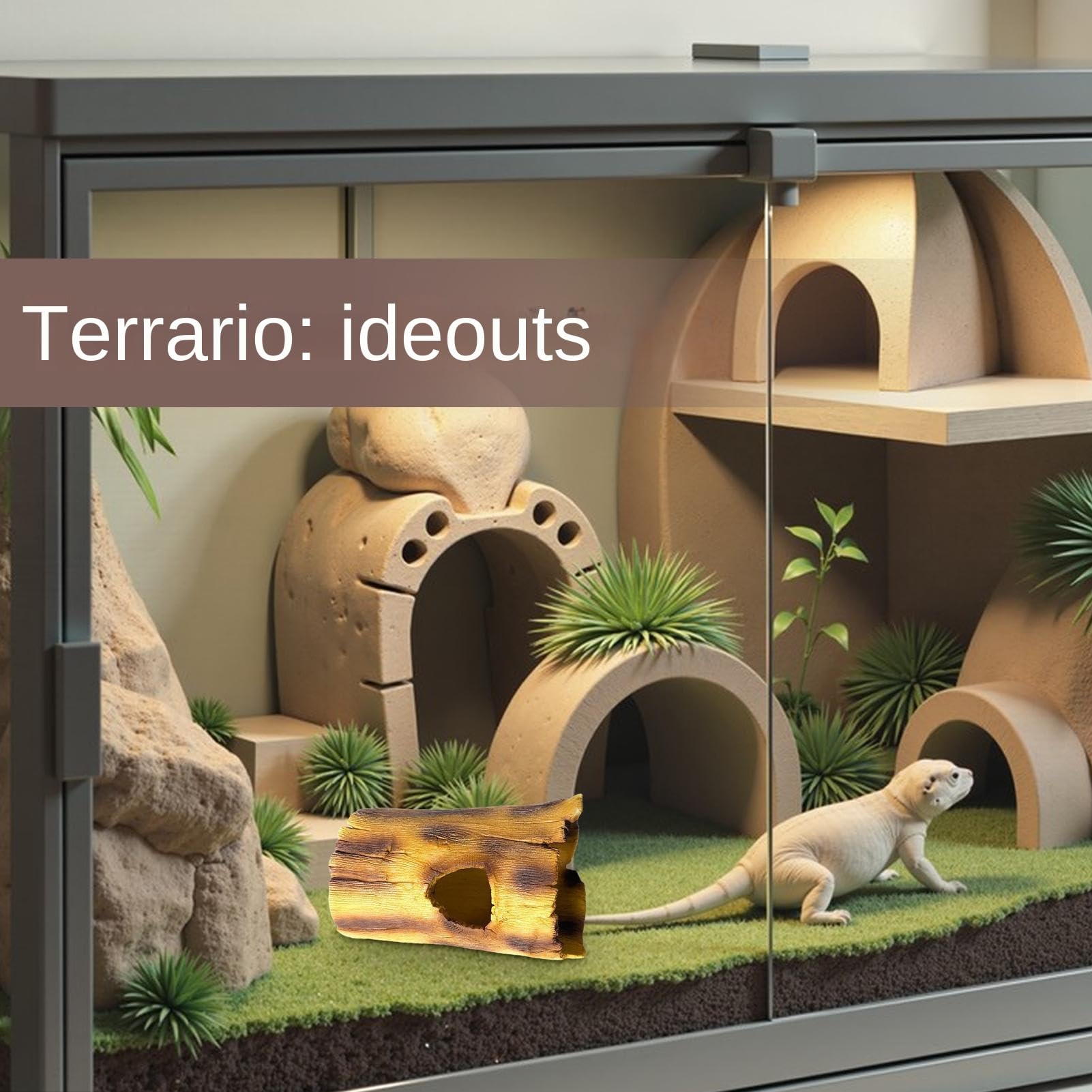 Casa Paisaje Área De Sol Decoración Acuario Accesorios Pecera | Cuevas De Reptil En Resina Efecto Árbol Tortugas, Dragón Barbudo, Pitón Bola, Gecko