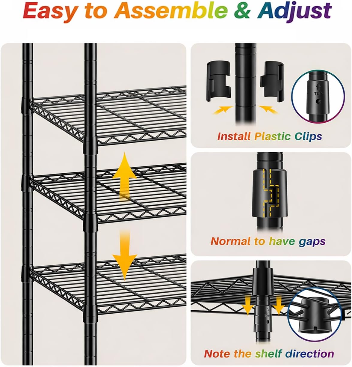 Heavy Duty Clothes Rack, Sturdy Carbon Steel Rolling Garment Rack with Lockable Wheels, Adjustable Shelves & Hooks, Free Standing Clothing Racks for Hanging Clothes, Closet System Max Load 655 LBS