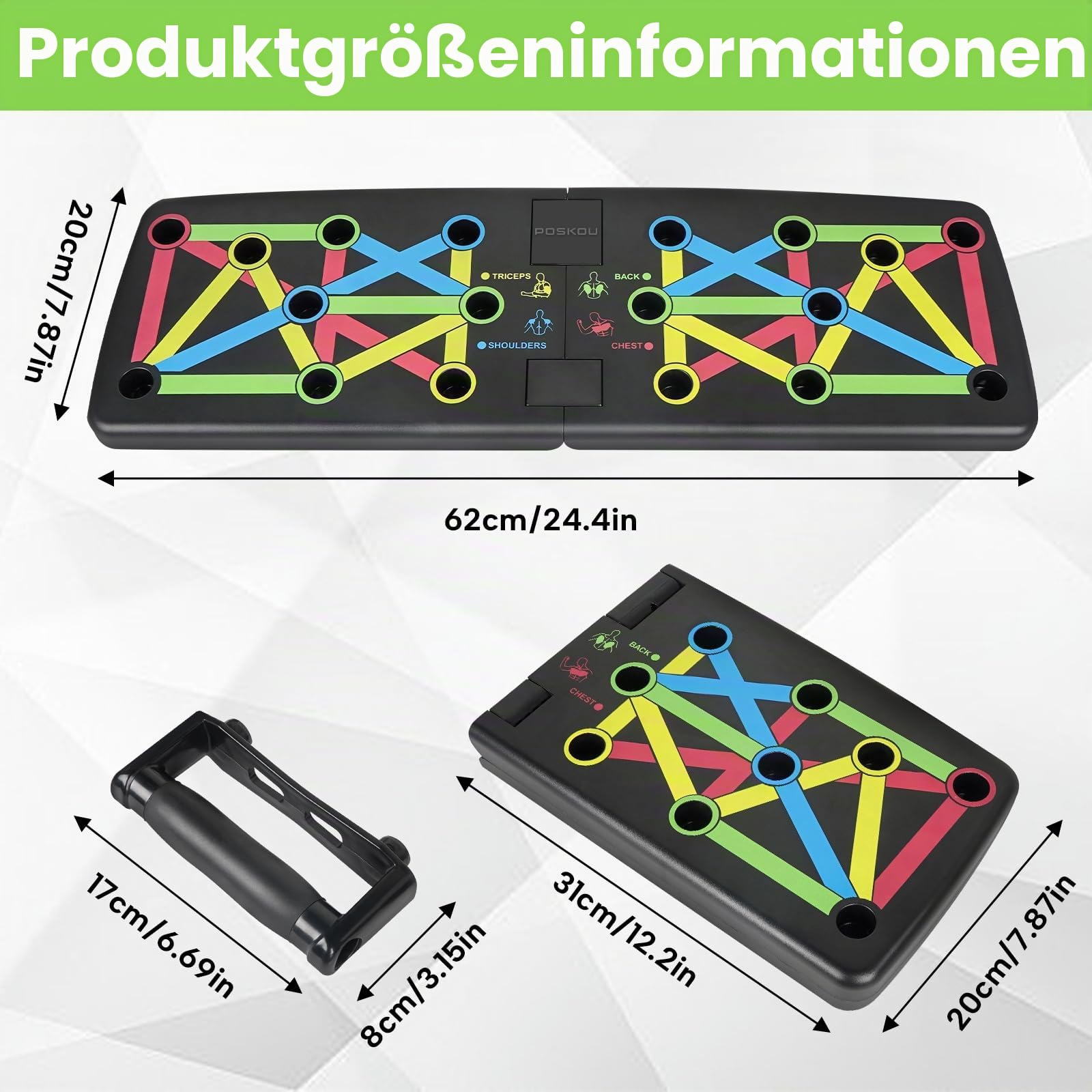 Liegestützbrett Push Up Board Verbessertes Konzept Faltbar Liegestütze Brett Liegestützgriffe Home Gym Liegestütze Fitnessgeräte für Zuhause