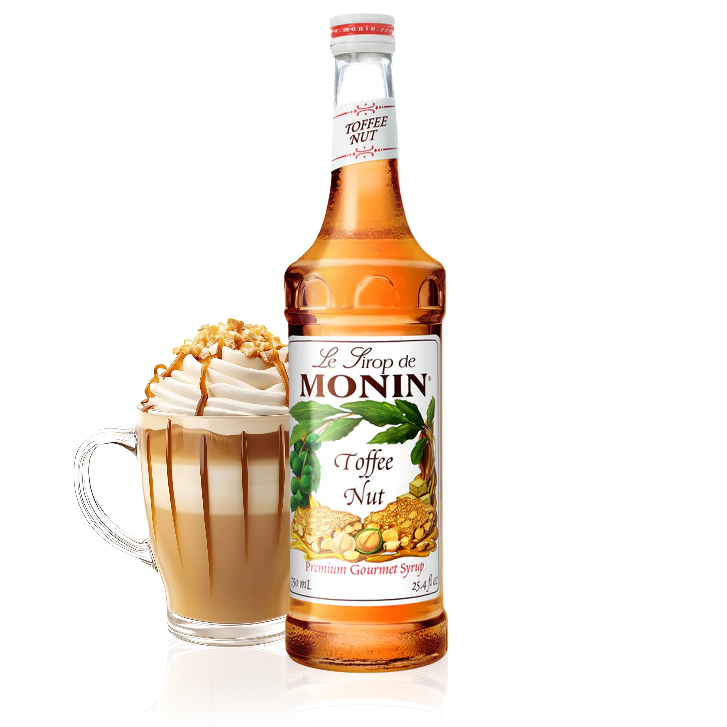 Monin - Toffee Nut Syrup, Bold and Buttery, Great for Coffee and Desserts, Gluten-Free, Non-GMO (750 ml)