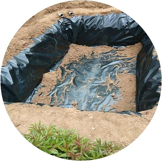 Image AMZPG Waterproof Pond Liner Gardens Pools membrane for water Garden, Koi Ponds，Streams Fountains， Foldable Durable (Color : Black, Size : 7x10m)