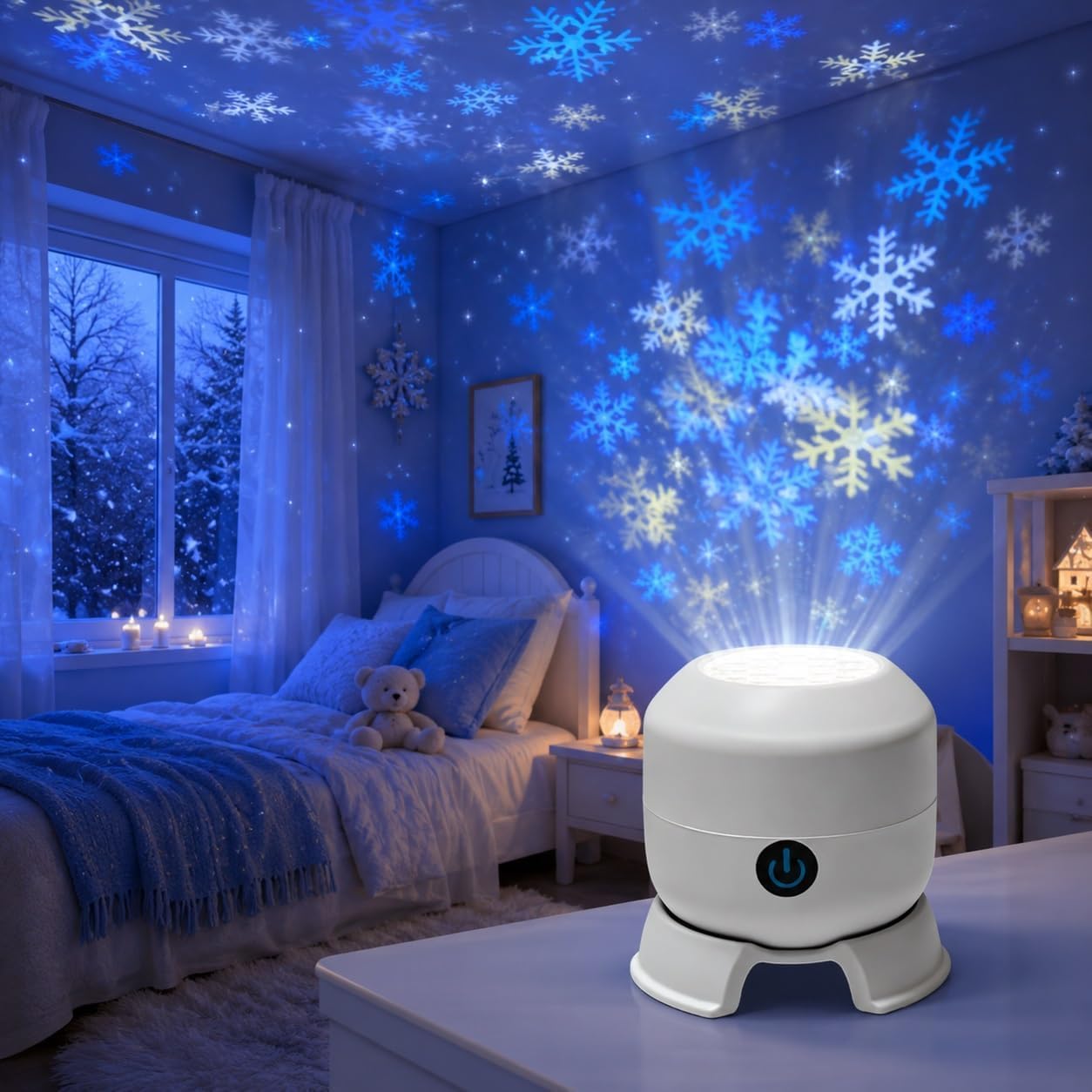 HD Smart Dynamic 5D Holographic Night Light Rotating Led Projector