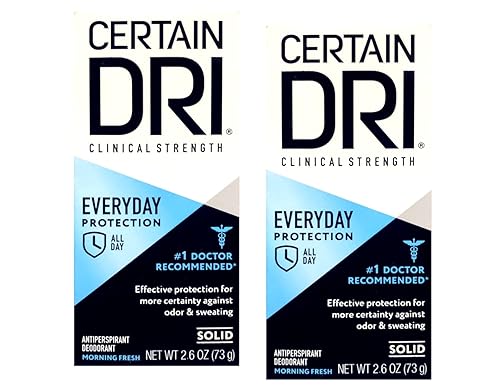 Certain Dri Everyday Strength Clinical AntitranspiranteDesodorante Sólido Morning Fresh  2.6 onzas, paquete de 2
