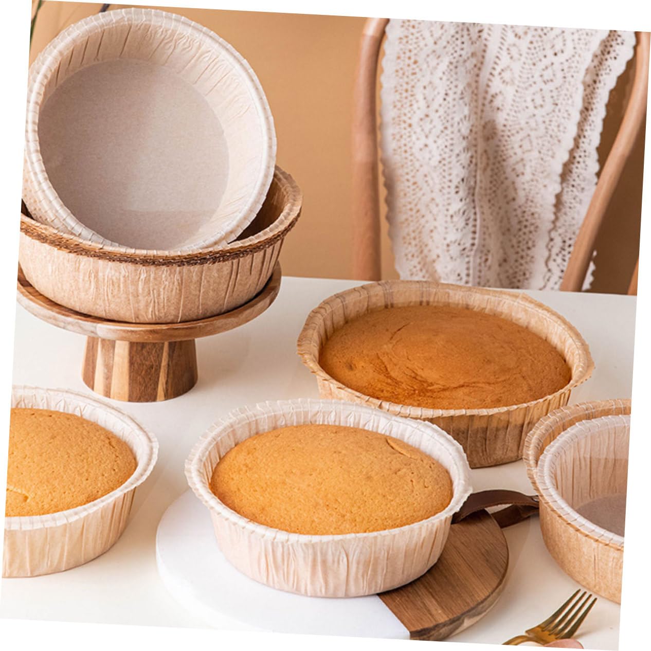 OUNONA 100 Stampi Per Torte In Carta Antiaderente: Usa E Getta, Perfetti Per Muffin, Crostate E Mini Dolci! 11x9,2x2,3 Cm.