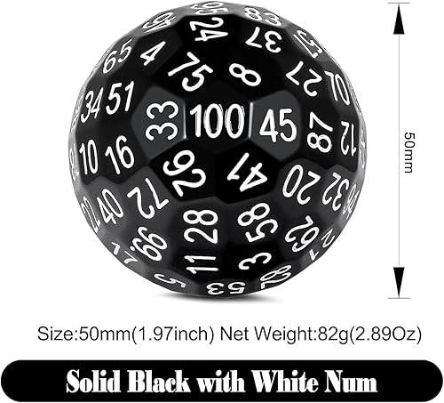 Miniatura 7 de DNDND D100 - Dados morados con purpurina de 100 caras con bolsa translúcida para Calabozos y Dragones (Morado camaleón con número blanco)