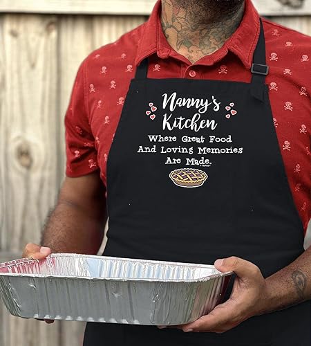 Miniatura 4 de ThisWear Nannys Kitchen Where Great Food Loving Memories Are Made - Delantal ajustable con dos bolsillos