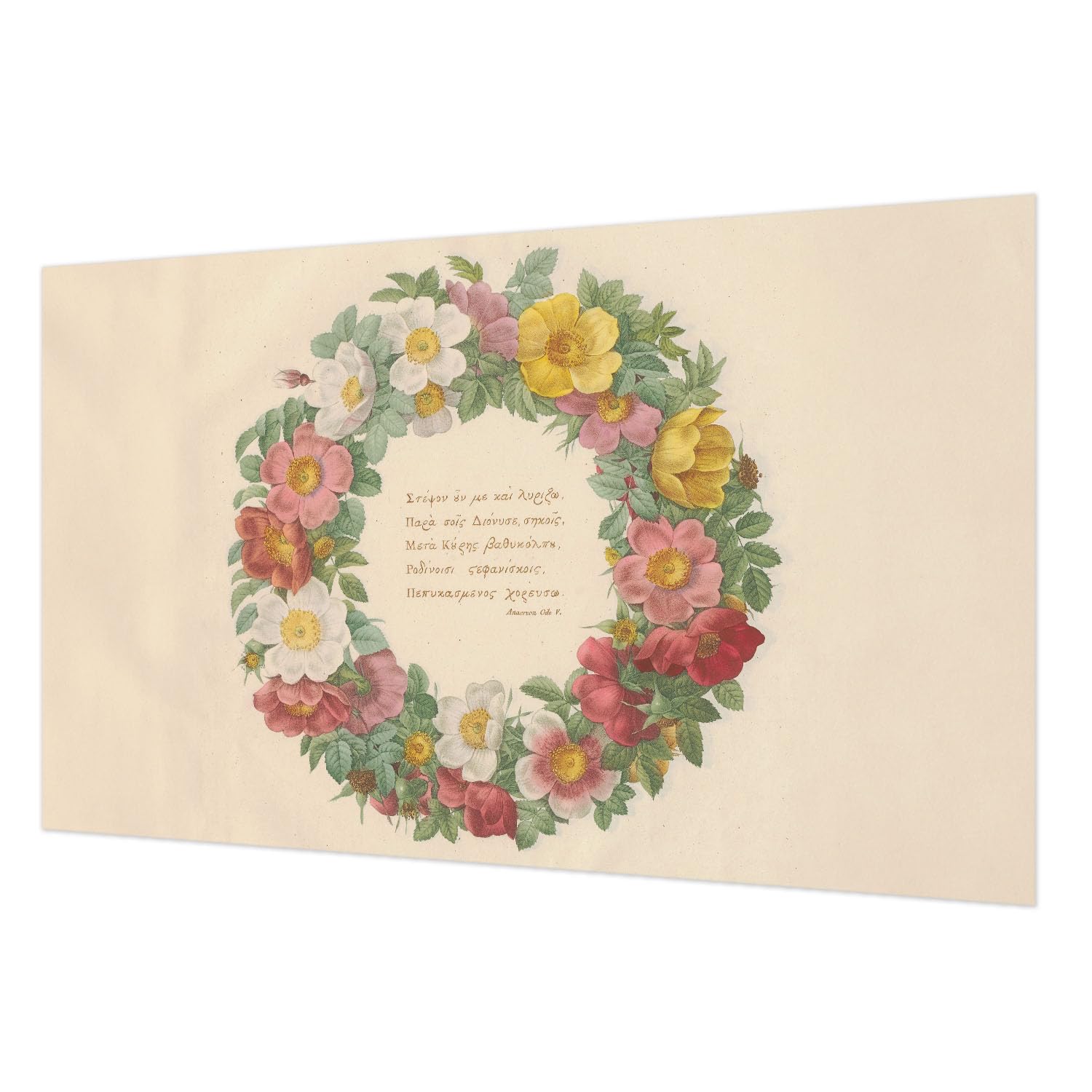 Papier peint intissé pour chambre à coucher déco couronne de fleurs 416x254 cm salon