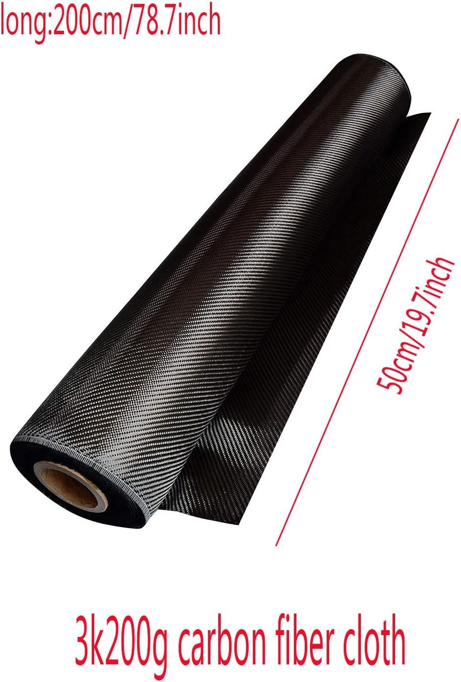3K Full Carbon Fiber Fabric Cloth 200g/m²-plain-50x200cm