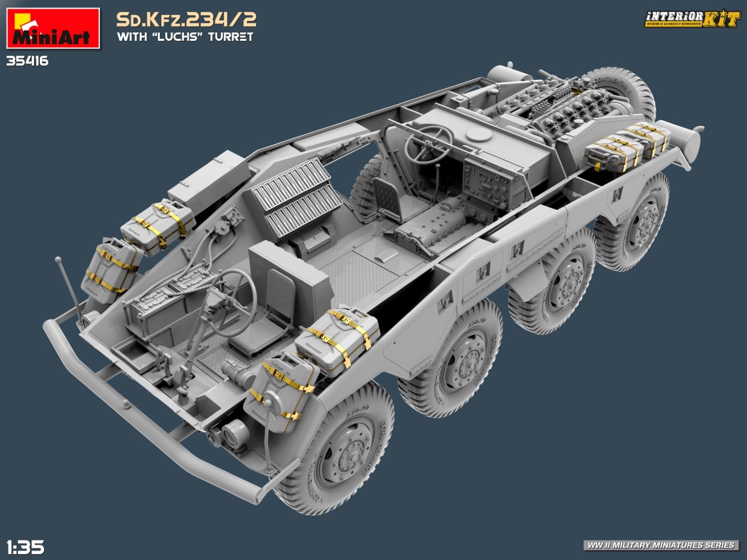 (MIN35416) - Miniart 1:35 - SD.Kfz.234/2 with 'Luchs' Turret (INT Kit)