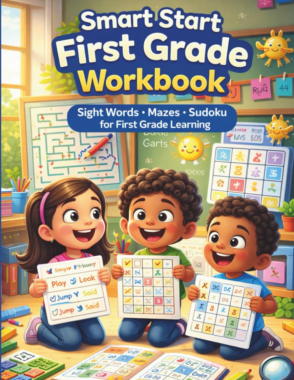 Smart Start First Grade Workbook: Site Words, Mazes, Sudoku for First Grader Learning (Learning Minds Workbooks)