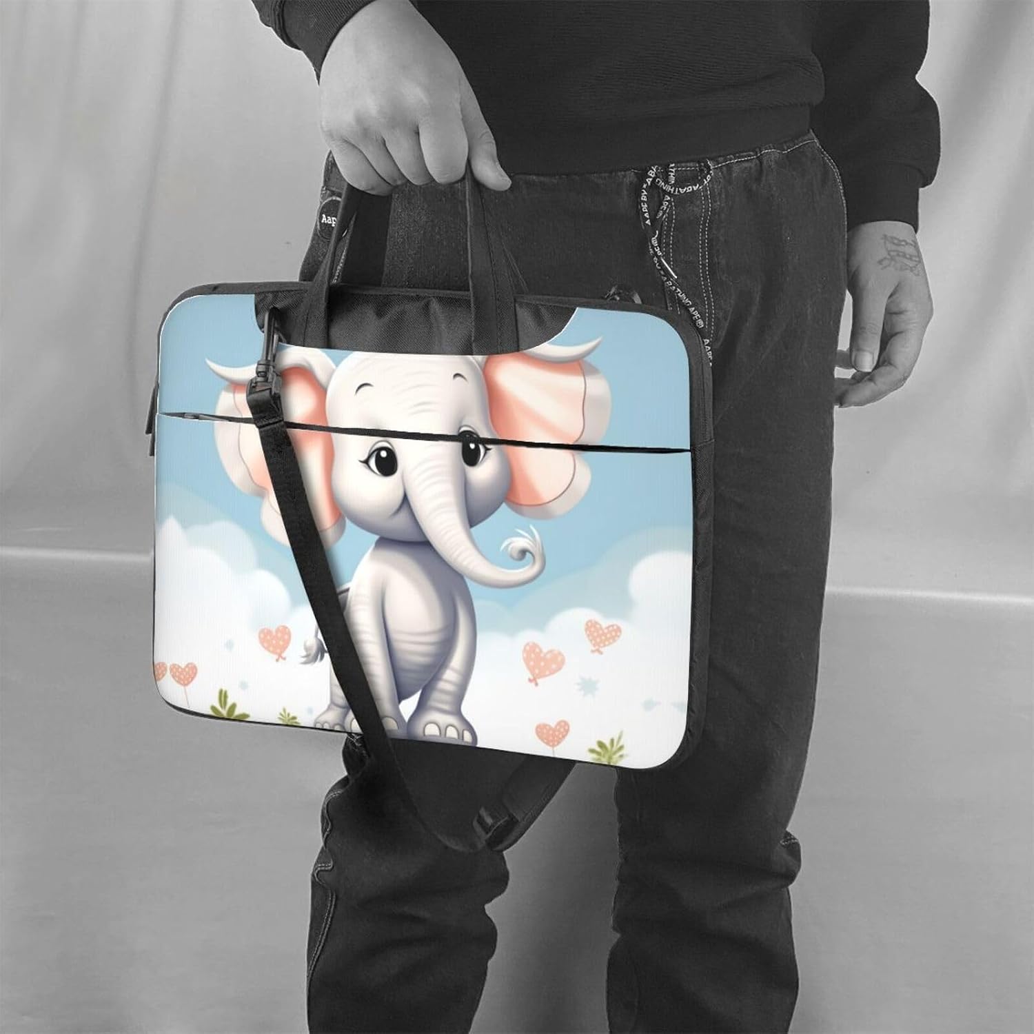 Laptop Bag Cute Elephant Messenger Shoulder Bag for Laptop or Tablet Carrying Case image 2