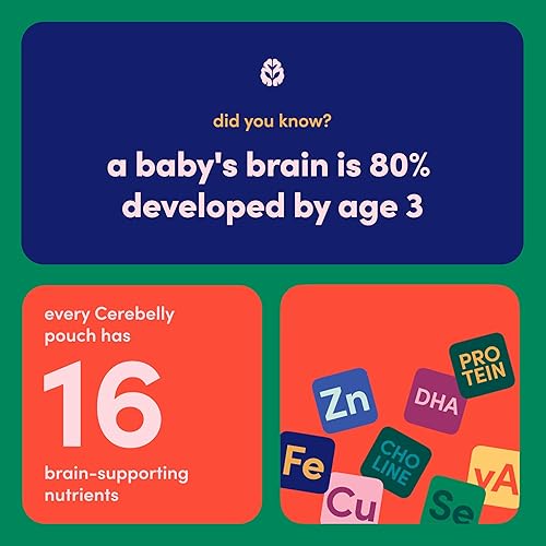 Miniatura 6 de Cerebelly Bolsas de comida orgánica para bebés, purés de manzana y calabaza de frijoles blancos, 16 nutrientes, sin azúcar añadido, fibra y sin OMG,
