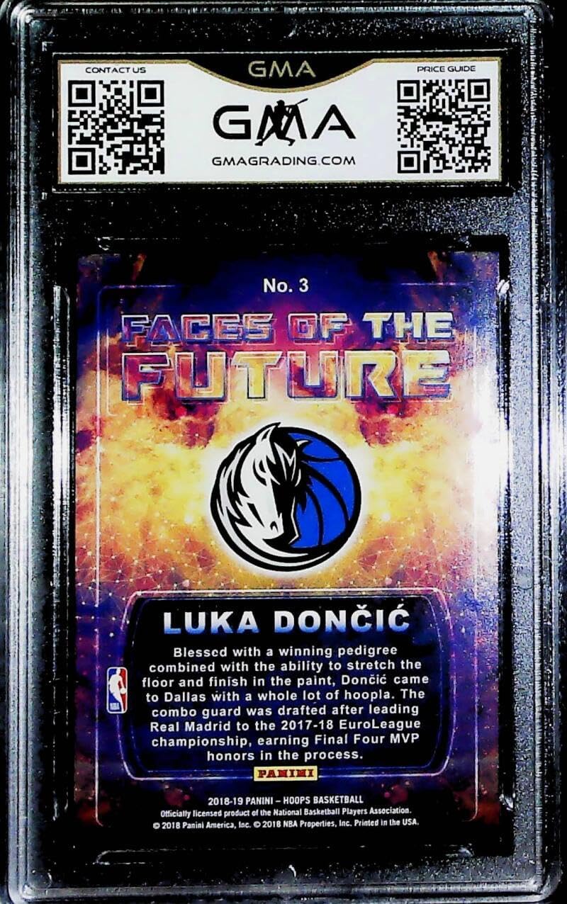 2018-19 NBA Hoops Faces of The Future Winter #3 Luka Doncic RC Rookie Dallas Mavericks Graded NM-MT+ GMA 8.5 Panini Official Basketball Trading Card by Panini America (Serial Number May Vary)