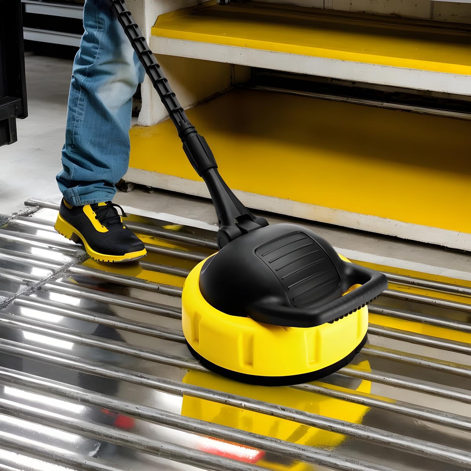 Limpiador De Superficies para Kärcher Serie K 1-7, Liimpiador De Patios, Accesorios para Limpiadores De Alta Presión, De Suelos con Protección contra Salpicaduras, C'epillo Giratorio Flexible