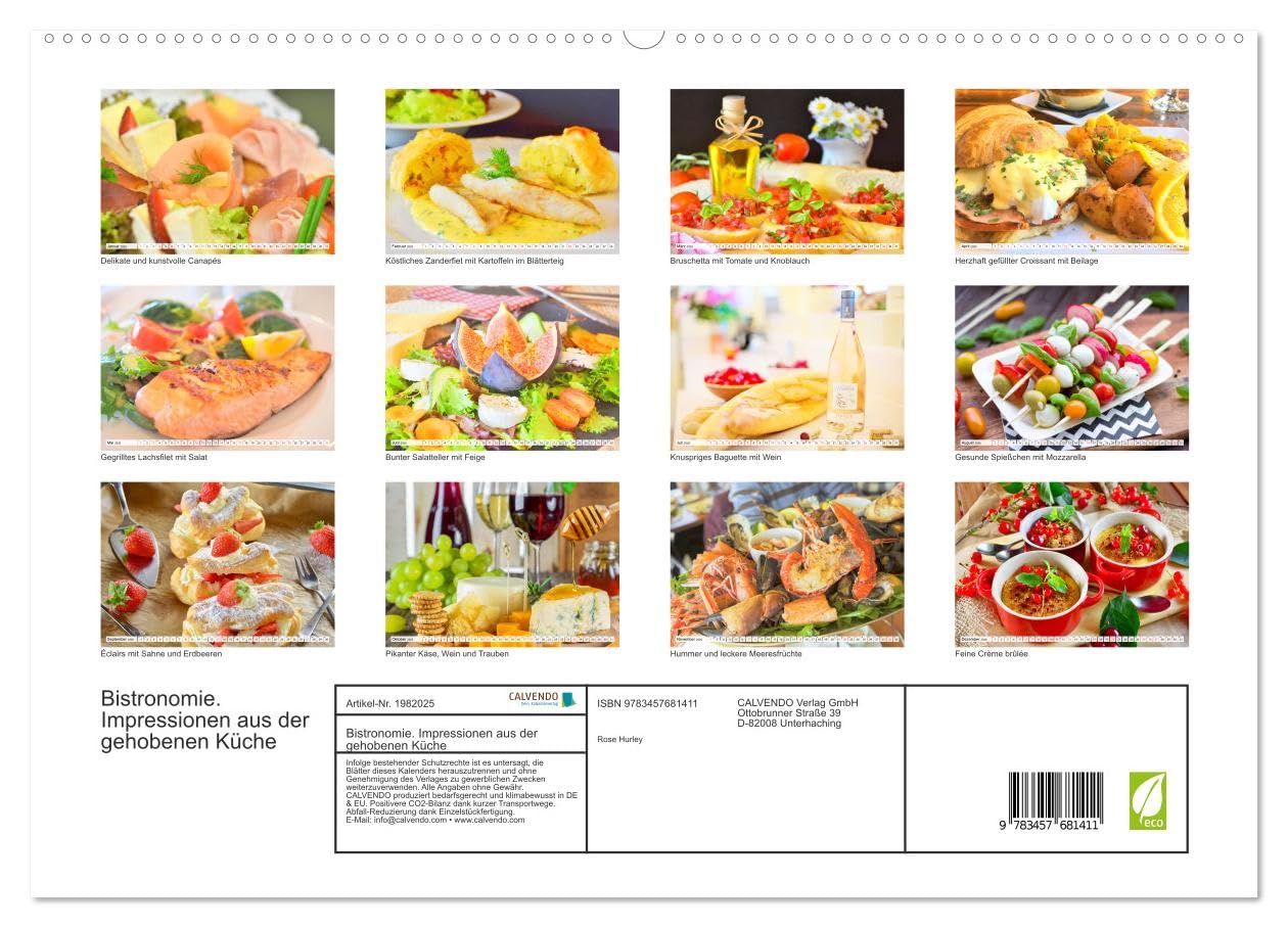 Bistronomie. Impressionen aus der gehobenen Küche (hochwertiger Premium Wandkalender 2026 DIN A2 quer), Kunstdruck in Hochglanz: Die Bistronomie ist ... durch die Gastronomie (CALVENDO Lifestyle)