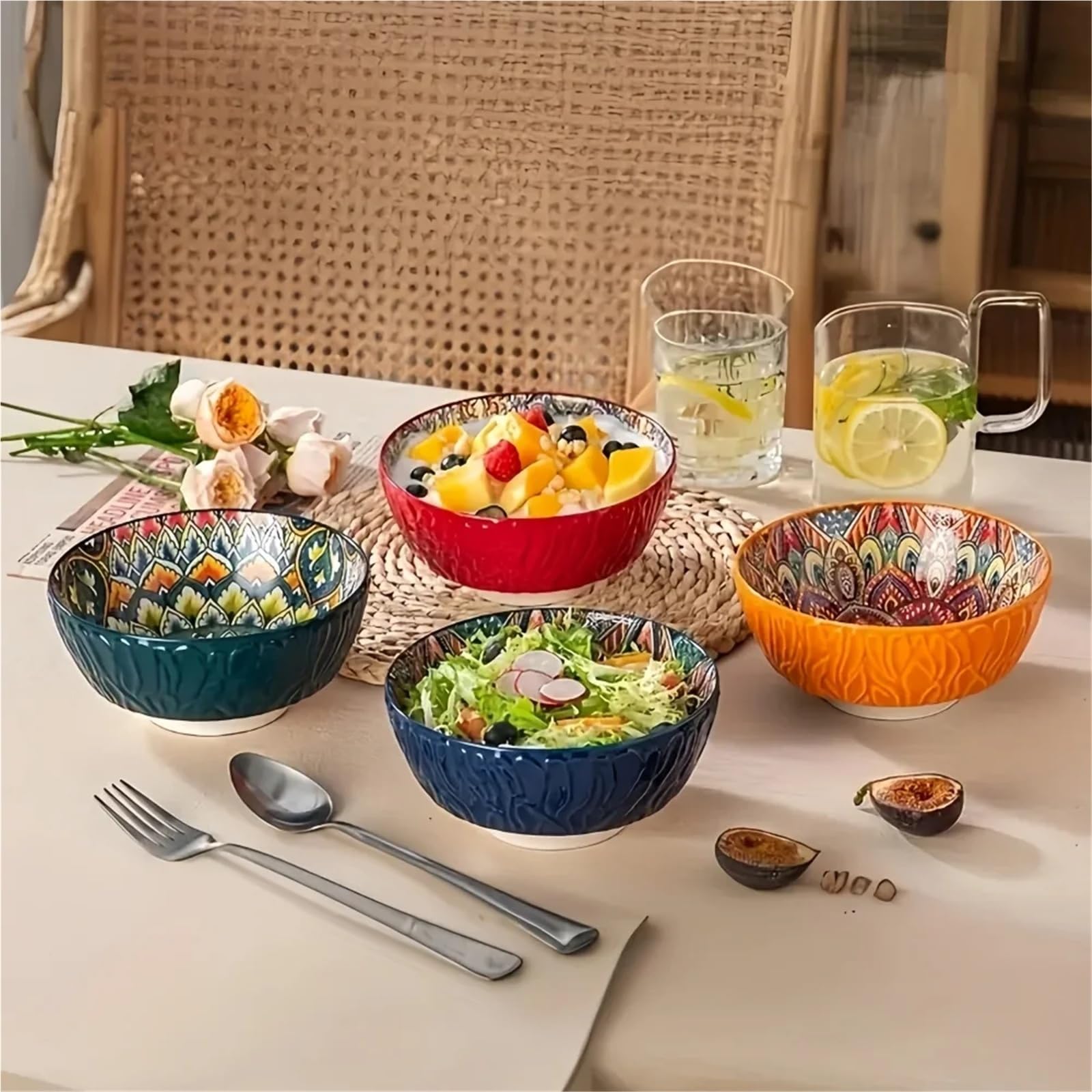 Böhmische Keramikschalen for Müsli, Suppe und Pasta