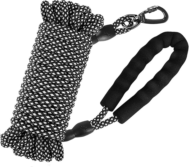 Kdsvakd Training Lead For Dogs, 3m / 10ft Long Rope Dog Lead with carabiner clip and padded handle, Recall Durable Lead Duty Check Cord For Puppy, Small, Medium, Large Dog