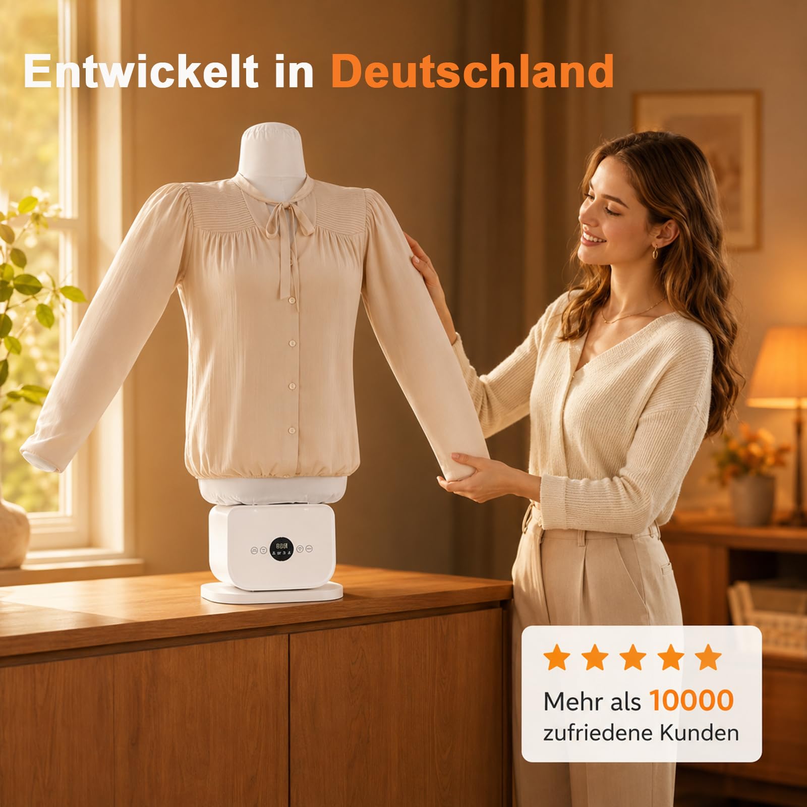 Automatischer Bügelautomat, Tragbar Hemd Bügelmaschine – ausgestattet mit Heißlufttechnik und Timer, 360°-Glättung für Hemden, Hosen und Schuhe, ideal für Zuhause, Reise und Büro