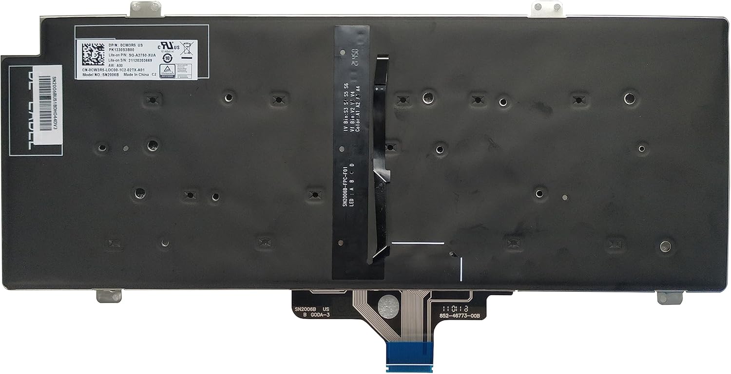 Laptop Replacement Keyboard Compatible for DELL Latitude 5420 5421 7420 7520 Latin Layout Backlit