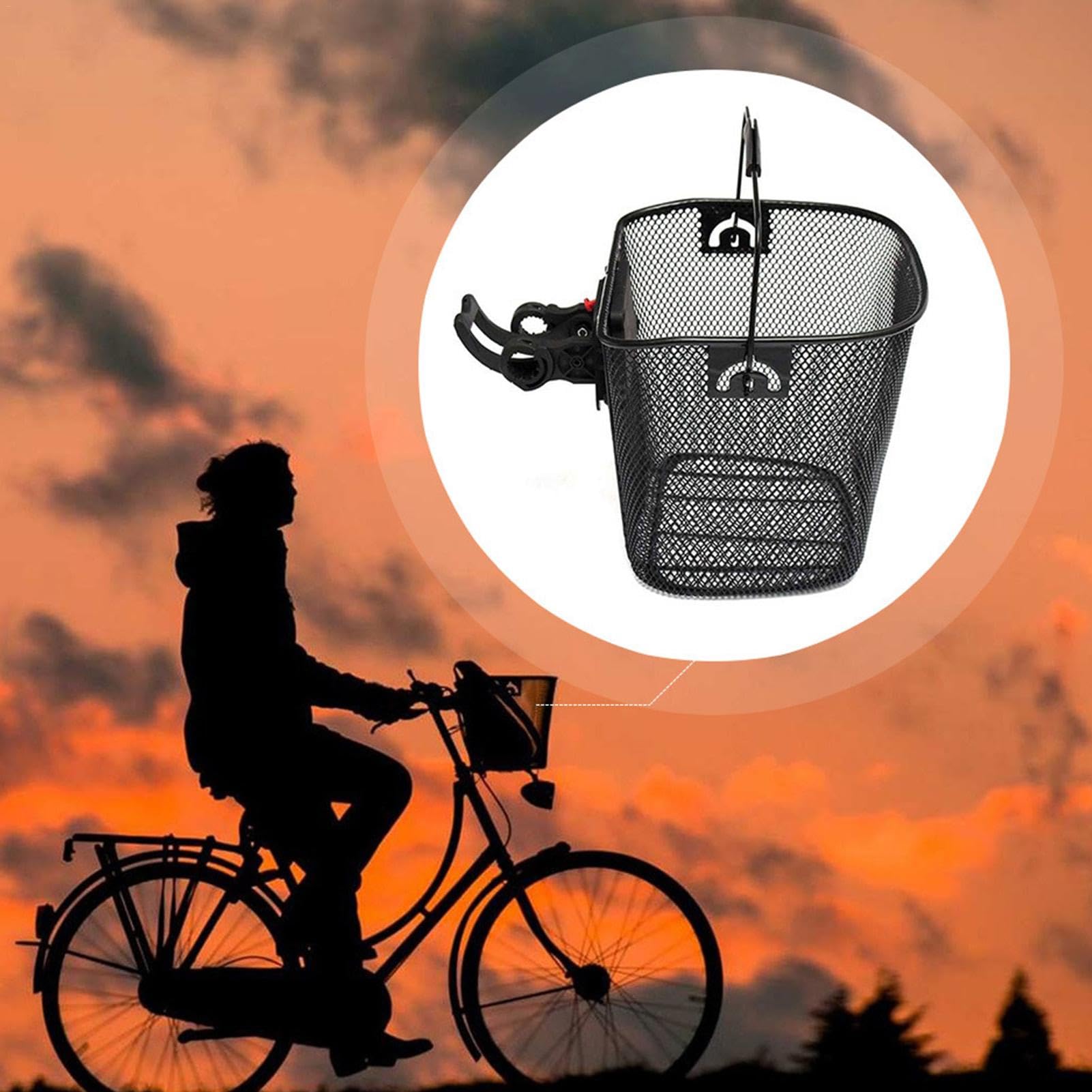Cestino Anteriore Per Bici In Metallo Con Staffa Fissa - 22,7 Kg Di Portata - Per Bici E Monopattini