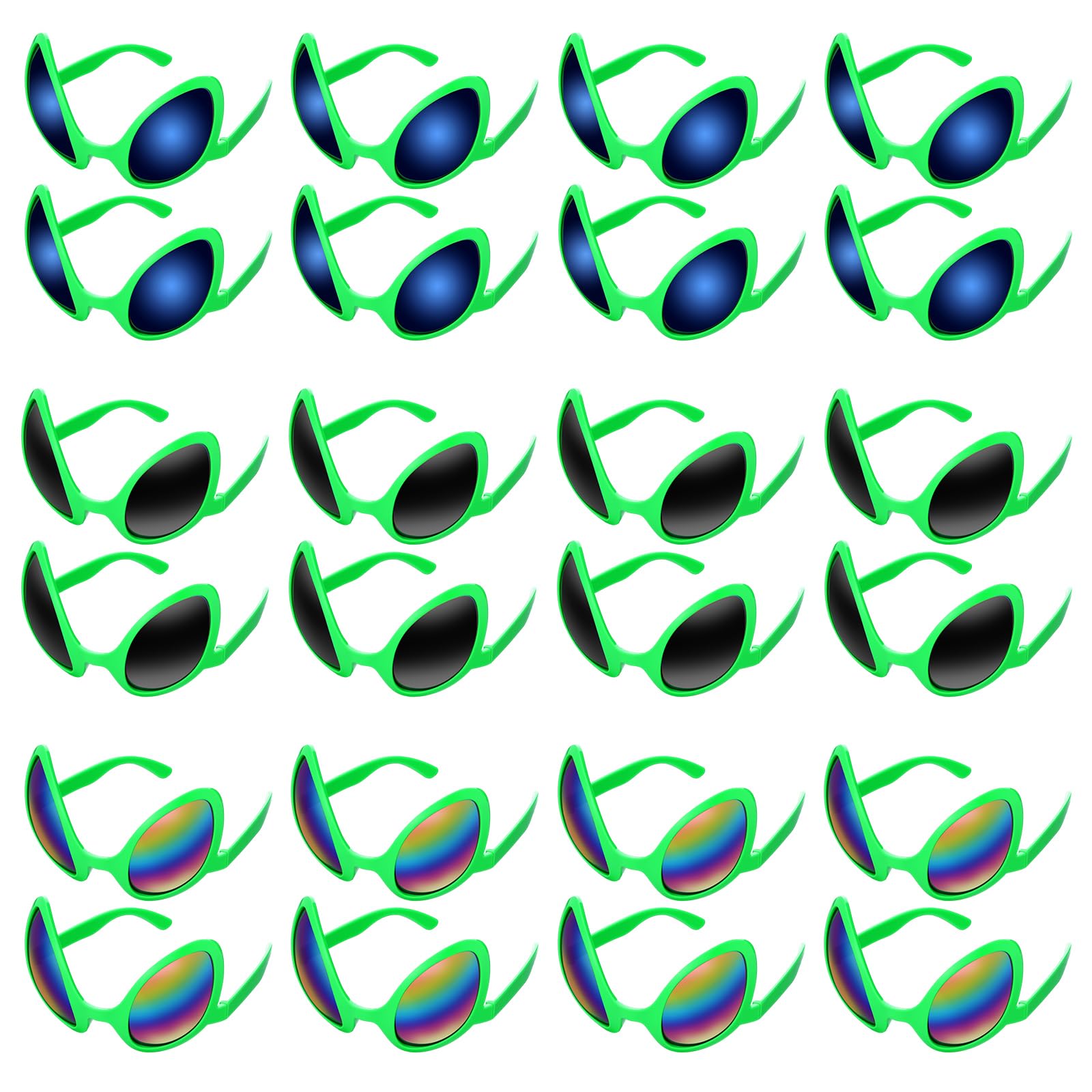 Bencailor 24Pack Alien Glasses with Lenses Halloween Sunglasses for Cosplay