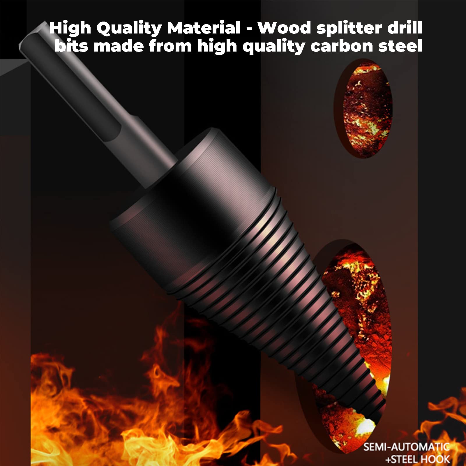 Spaccalegna, Spaccalegna Per Legno, Cono Della Vite Dello Spaccalegna, Splitter Punta Spaccalegna Per Trapano Domestico Con 3 Manici Per Trapano Per Attrezzi Da Campeggio Falegnameria,50mm