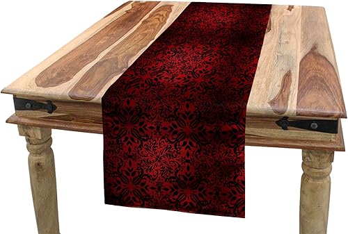 Miniatura 2 de Ambesonne Camino de mesa de berenjenas, círculo redondo con bordes de olas de mar como imagen en tonos morados, alfombra rectangular de comedor y