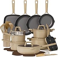 CAROTE 31-Piece Nonstick Pots & Pans Set, Induction Titanium Granite Cookware, PFOA-Free, Ultra Non-Stick Kitchen Set